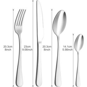   BEWOS Besteckset aus Edelstahl für 2 Personen, 8-teilig (Mattsilber)