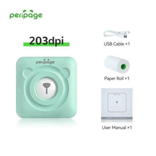 PeriPage Mini tragbarer A6-Fotodrucker (Türkisblau)