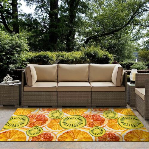 Decomall Outdoor-Teppich mit Fruchtmuster, 120 x 170 cm