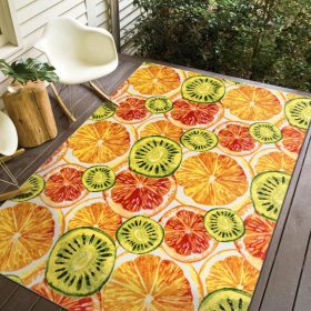 DECOMALL Outdoor-Teppich mit Fruchtmuster, 80 x 150 cm
