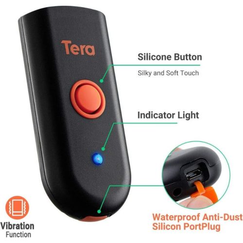 Tera Mini 1D/2D QR-Barcode-Scanner – Bluetooth, USB, 2, 4GHz, wasserdicht und stoßfest