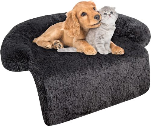 Jollywoods Sofa-Schutz-Hundebett für kleine und mittelgroße Hunde, Schwarz, L(110 x 110 x 15 cm)