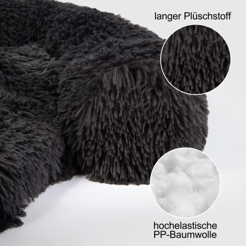 Jollywoods Sofa-Schutz-Hundebett für kleine und mittelgroße Hunde, Schwarz, L(110 x 110 x 15 cm)