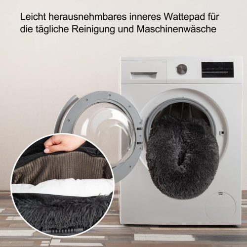 Jollywoods Sofa-Schutz-Hundebett für kleine und mittelgroße Hunde, Schwarz, L(110 x 110 x 15 cm)