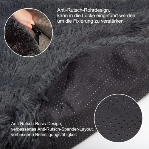 Jollywoods Sofa-Schutz-Hundebett für kleine und mittelgroße Hunde, Schwarz, L(110 x 110 x 15 cm)