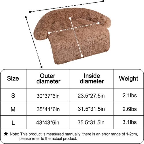 Jollywoods Sofaschutz-Hundebett für kleine und mittelgroße Hunde, Braun, L(110 x 110 x 15 cm)