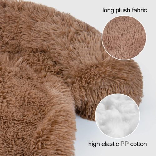 Jollywoods Sofaschutz-Hundebett für kleine und mittelgroße Hunde, Braun, L(110 x 110 x 15 cm)