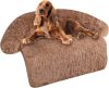 Jollywoods Sofaschutz-Hundebett für kleine und mittelgroße Hunde, Braun, L(110 x 110 x 15 cm)