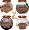 Jollywoods Sofaschutz-Hundebett für kleine und mittelgroße Hunde, Braun, L(110 x 110 x 15 cm)