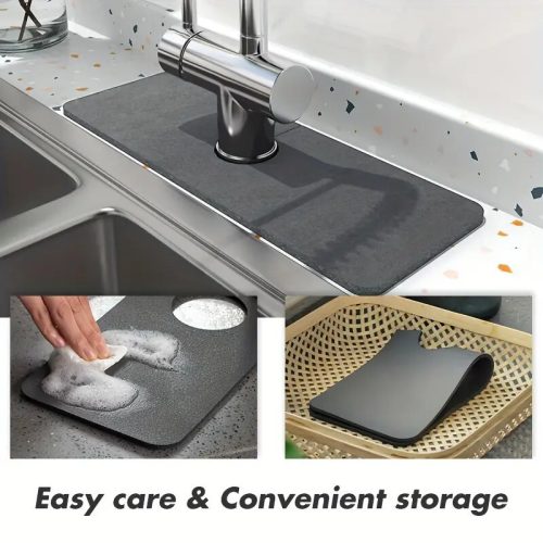 Rutschfeste, saugfähige Matte für Wasserhahn, 2-teilig