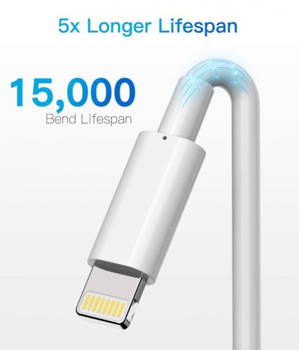 Apple MFi-zertifiziertes iPhone-Ladegerät 3 Stück: 0, 5m + 1 m + 1, 8m (Weiß)
