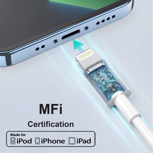 Apple MFi-zertifiziertes iPhone-Ladegerät 3 Stück: 0, 5m + 1 m + 1, 8m (Weiß)