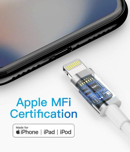Apple MFi-zertifiziertes iPhone-Ladegerät 3 Stück: 0, 5m + 1 m + 1, 8m (Weiß)