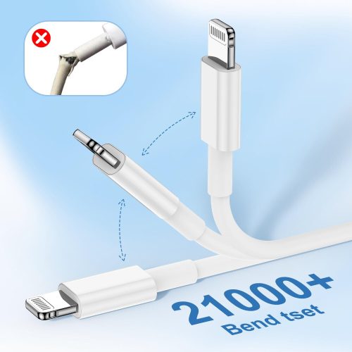 Apple MFi-zertifiziertes iPhone-Ladegerät 3 Stück: 0, 5m + 1 m + 1, 8m (Weiß)