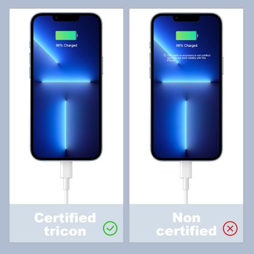 Apple MFi-zertifiziertes iPhone-Ladegerät 3 Stück: 0, 5m + 1 m + 1, 8m (Weiß)