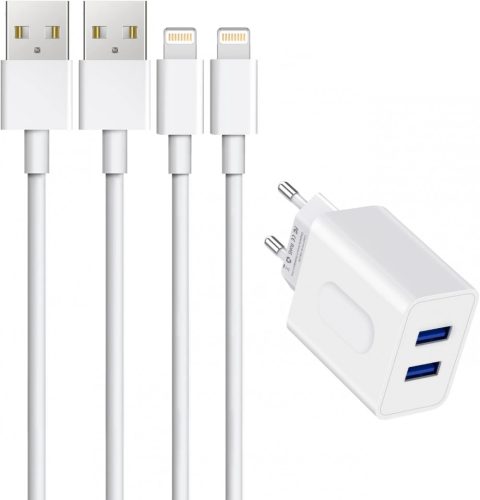 Amoner USB-C-Ladegerät mit 2 x 1 m Telefonkabel (3 Stück)