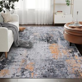   Decomall Graue Bodenmatte im abstrakten Stil für den Innenbereich, 80 x 150 cm
