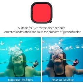   Lupholue GoPro wasserdichte transparente Hülle bis zu 50 m mit Rotfilter