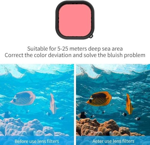 Lupholue GoPro wasserdichte transparente Hülle bis zu 50 m mit Rotfilter