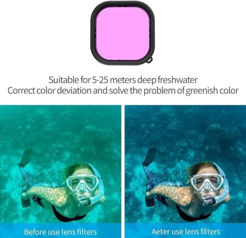 Lupholue GoPro wasserdichte transparente Hülle bis zu 50 m mit Rotfilter