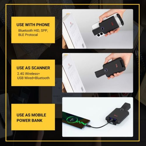 Tera 0012 2D Bluetooth Back-Clip Barcode-Scanner für Smartphones