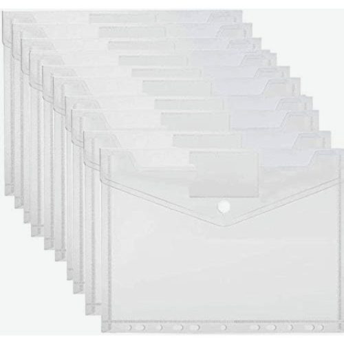 10 transparente Plastikmappen