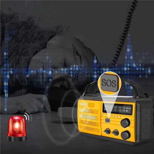 Gelbes Notfall-Wetterradio mit Taschenlampe