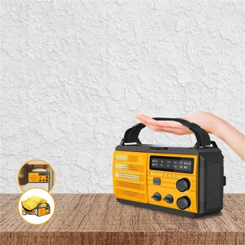 Gelbes Notfall-Wetterradio mit Taschenlampe
