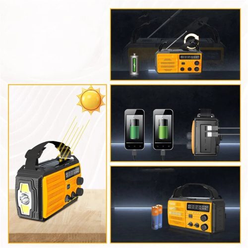 Gelbes Notfall-Wetterradio mit Taschenlampe