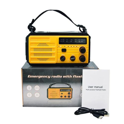 Gelbes Notfall-Wetterradio mit Taschenlampe