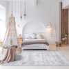 Taleta Barley Grey Floral Indoor-Bodenteppich im persischen Stil, 120 x 170 cm