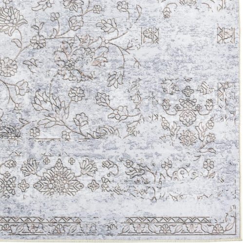 Taleta Barley Grey Floral Indoor-Bodenteppich im persischen Stil, 120 x 170 cm