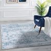 Taleta Barley Indoor-Bodenteppich mit blauem Blumenmuster im persischen Stil, 120 x 170 cm