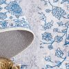 Taleta Barley Indoor-Bodenteppich mit blauem Blumenmuster im persischen Stil, 120 x 170 cm