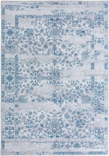 Taleta Barley Indoor-Bodenteppich mit blauem Blumenmuster im persischen Stil, 120 x 170 cm