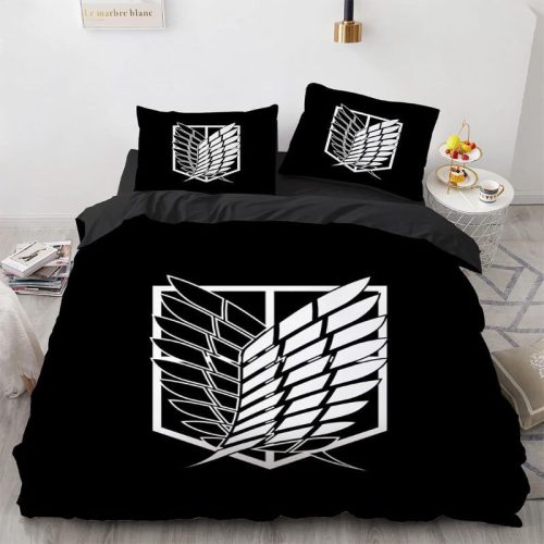 Anime „Shingeki no Kyojin“ Bettbezug 135x200cm (Schwarz-Weiß)