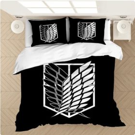   Anime „Shingeki no Kyojin“ Bettbezug 135x200cm (Schwarz-Weiß)