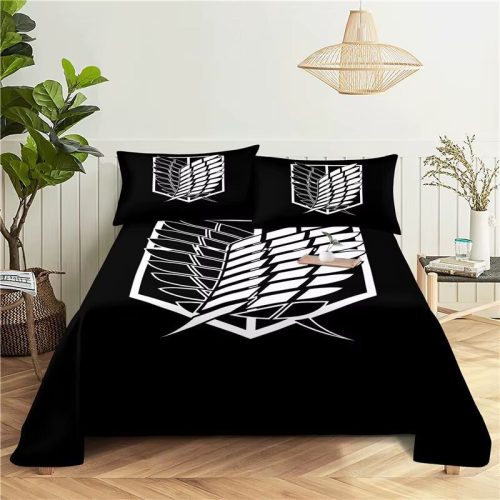 Anime „Shingeki no Kyojin“ Bettbezug 135x200cm (Schwarz-Weiß)