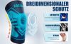Rokesa Kniebandage, professionelle Schmerzlinderung mit Seitenstabilisatoren und Patella-Gel, Größe L (Türkisblau)
