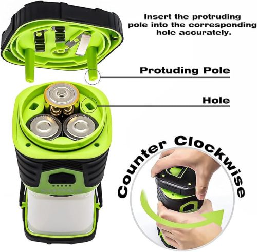 Pngos LED tragbare Campinglampe mit Akku 1000 Lumen (grün)