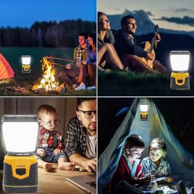Pngos LED tragbare Campinglampe mit Akku 1000 Lumen (Orange)
