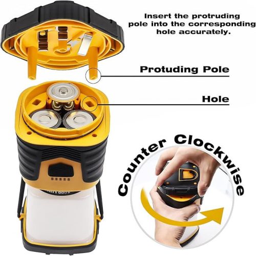 Pngos LED tragbare Campinglampe mit Akku 1000 Lumen (Orange)