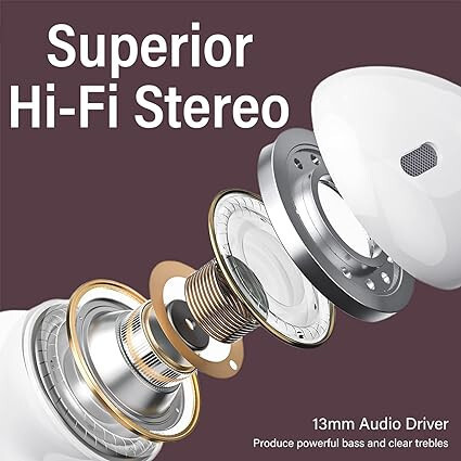 Ture kabellose Bluetooth-Kopfhörer mit Geräuschunterdrückung (weiß)