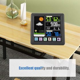   TS-3310 Drahtlose Wettervorhersagestation mit Wecker (Schwarz)