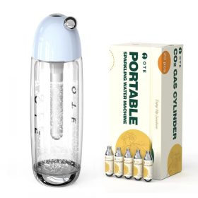   OTE Tragbare Getränkemaschine – mit 20 CO2-Kartuschen, blau, 450 ml
