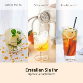   OTE Tragbare Getränkemaschine – mit 20 CO2-Kartuschen, blau, 450 ml
