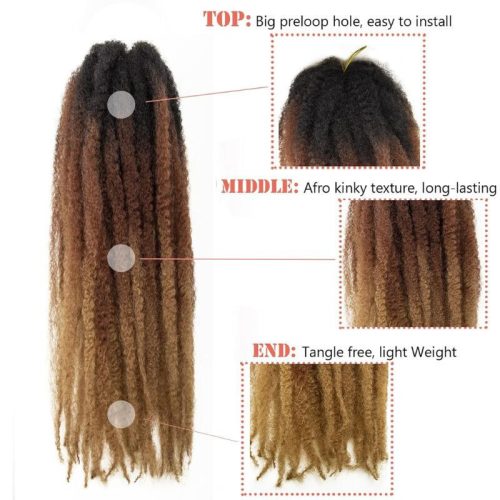 Blux-Haarverlängerungen und geflochtene braune Ombre-Haarverlängerungen