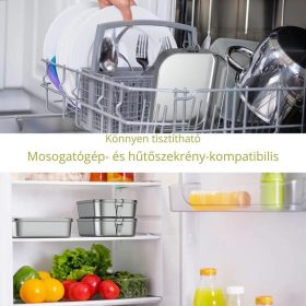   VITCOCO Auslaufsicherer Bento-Lebensmittelbehälter aus Edelstahl, 1400 ml, Farbe: Silber