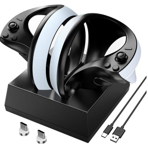 Mooroer PS VR2 Ladestation für Sony PS VR2 Sense Controller, Schwarz