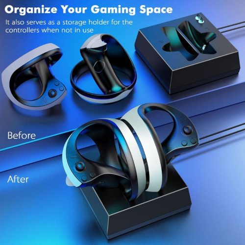 Mooroer PS VR2 Ladestation für Sony PS VR2 Sense Controller, Schwarz